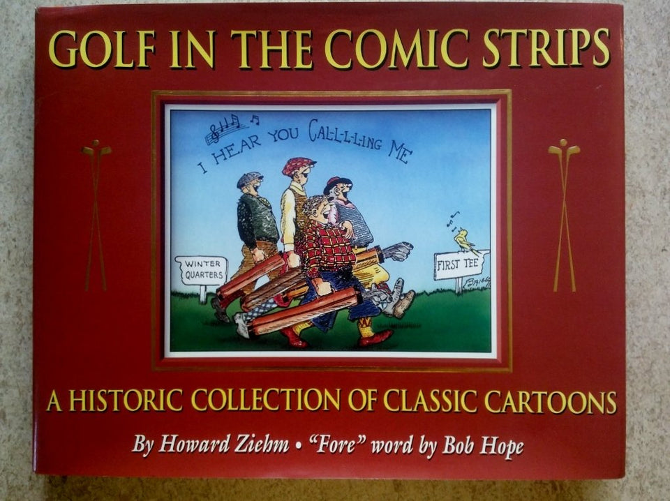 Golf in the Comic Strips collection cover evokes nostalgia with iconic golf cartoons