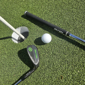 Golf Era premium wedge in black 60° during a swing for precise greenside feel.