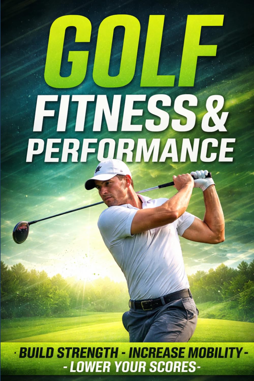 Golf Fitness and Performance cover image of a golfer in motion illustrating balance and swing control