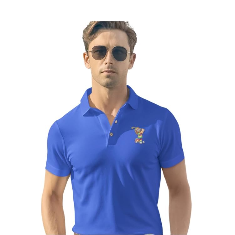 Golf Giddy Chippy Hippie polo with tie-dye golfer design for casual on-course style and comfort.