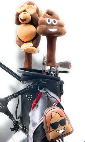 Golf Giddy Poop Emoji Swag Bag featuring magnetic ball marker for quick pickup