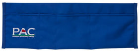 Golf PAC blue mounted on windshield keeps essentials secure on the cart.