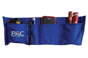 Golf PAC blue pockets organize wallet, phone, and range finder on the course.