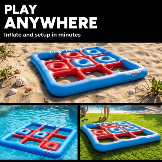 Golf Pong Chip Tac Toe claim-square floats enable quick, score-ready setups.