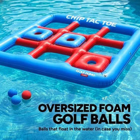 Golf Pong Chip Tac Toe grass chipping mat expands outdoor game options.
