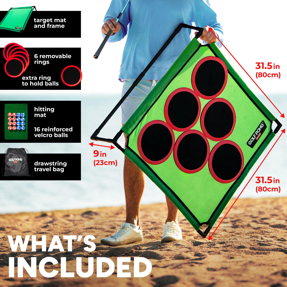 Golf Pong chipping mat closeup showing surface for accurate chip shots.