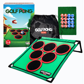 Golf Pong game set assembled for easy backyard play and quick setup.