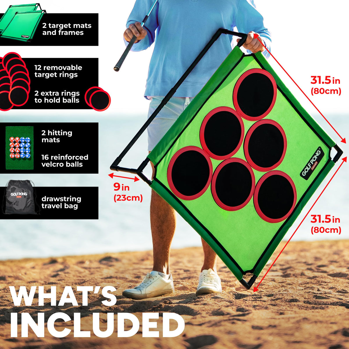 Golf Pong Versus Edition carrying case for easy transport and storage.