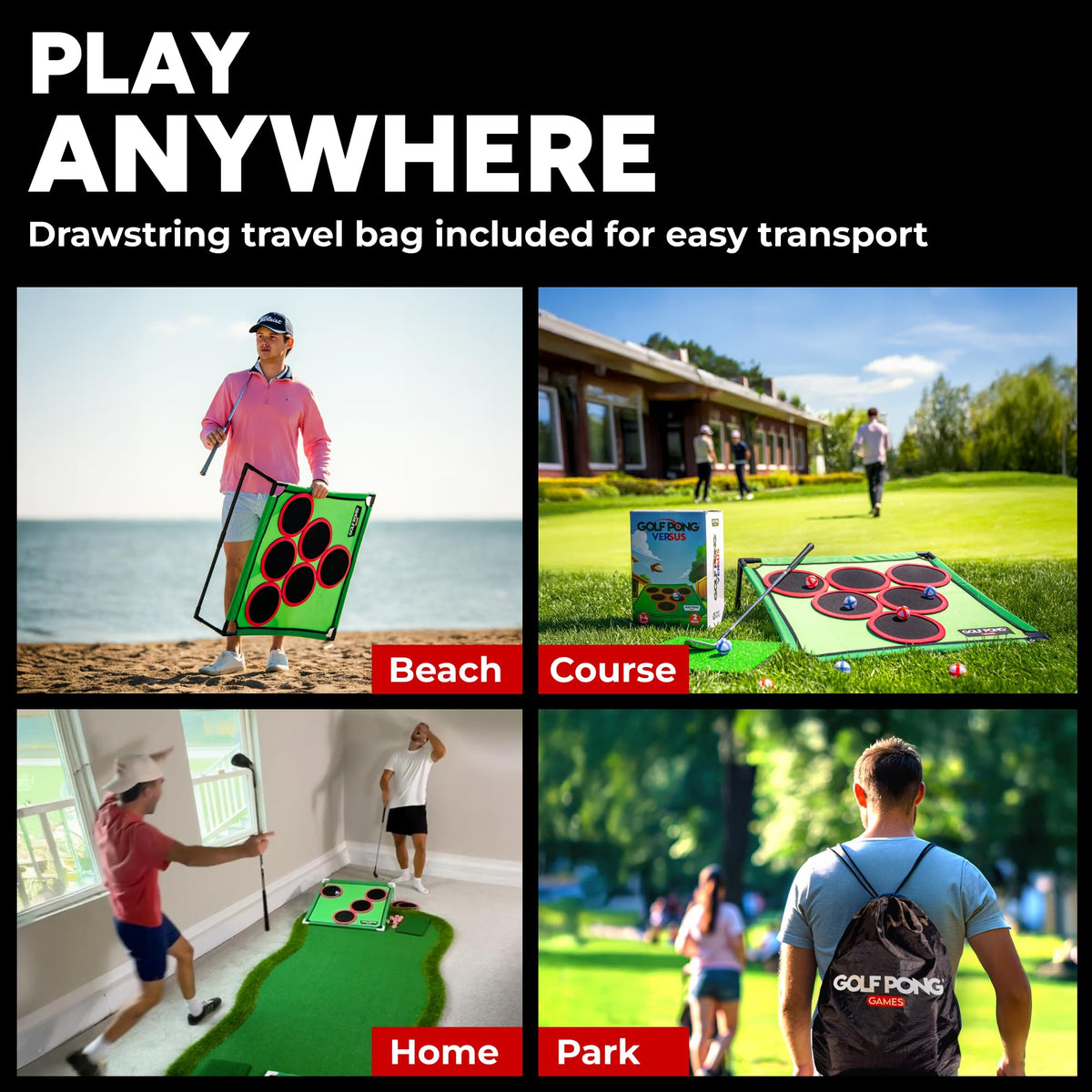Golf Pong Versus Edition chipping mats ready for quick, engaging play sessions.