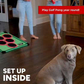 Golf Pong Versus Edition indoor/outdoor use ideal for year-round play and gatherings.