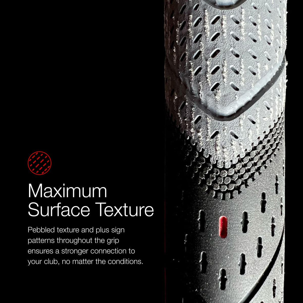 Golf Pride MCC ALIGN MAX all-weather performance helps maintain grip in moisture.