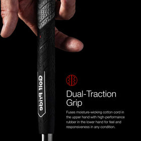 Golf Pride MCC Align MAX brushed cotton cord enhances moisture management and stability.