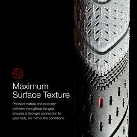 Golf Pride MCC Align Max plus-sign patterns aid grip orientation at address.