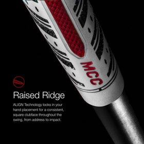 Golf Pride MCC ALIGN plus sign texture increases grip coverage.