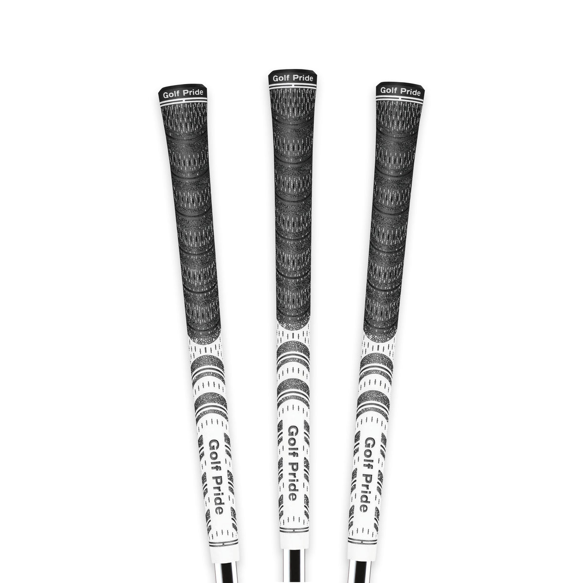 Golf Pride MCC all-weather grip on a club for secure swings.