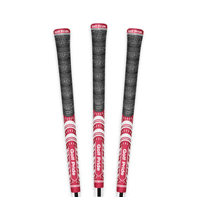 Golf Pride MCC all-weather grip close-up showing brushed cotton cord for secure hold