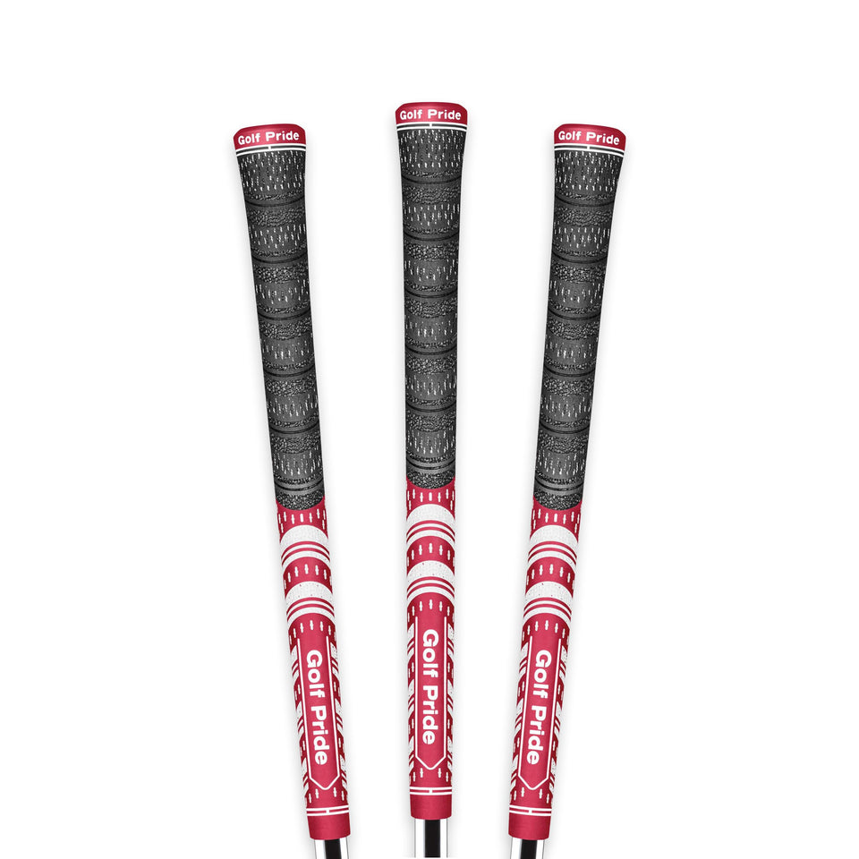 Golf Pride MCC all-weather grip close-up showing brushed cotton cord for secure hold