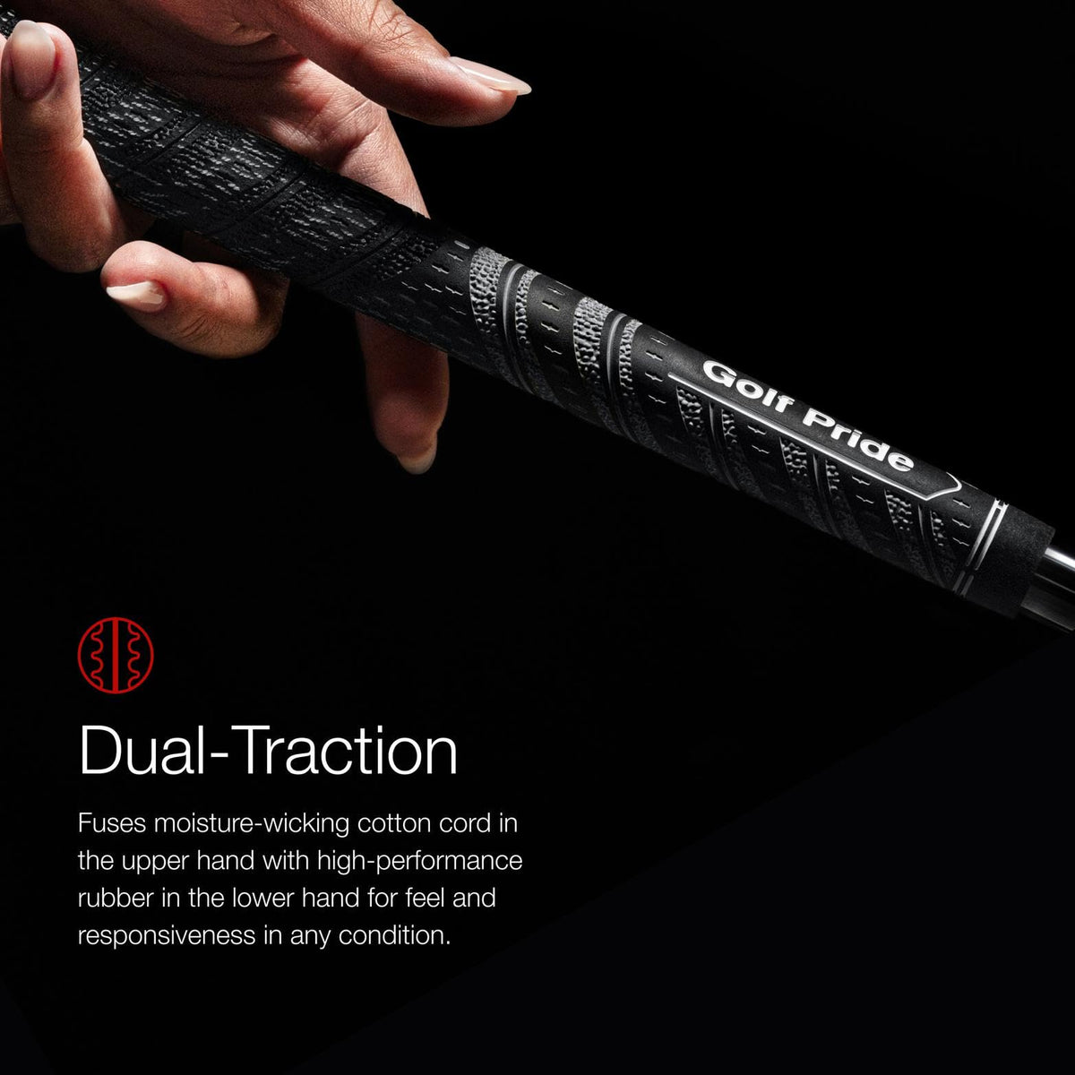 Textured pebbled surface with plus-sign pattern enhances grip connection.