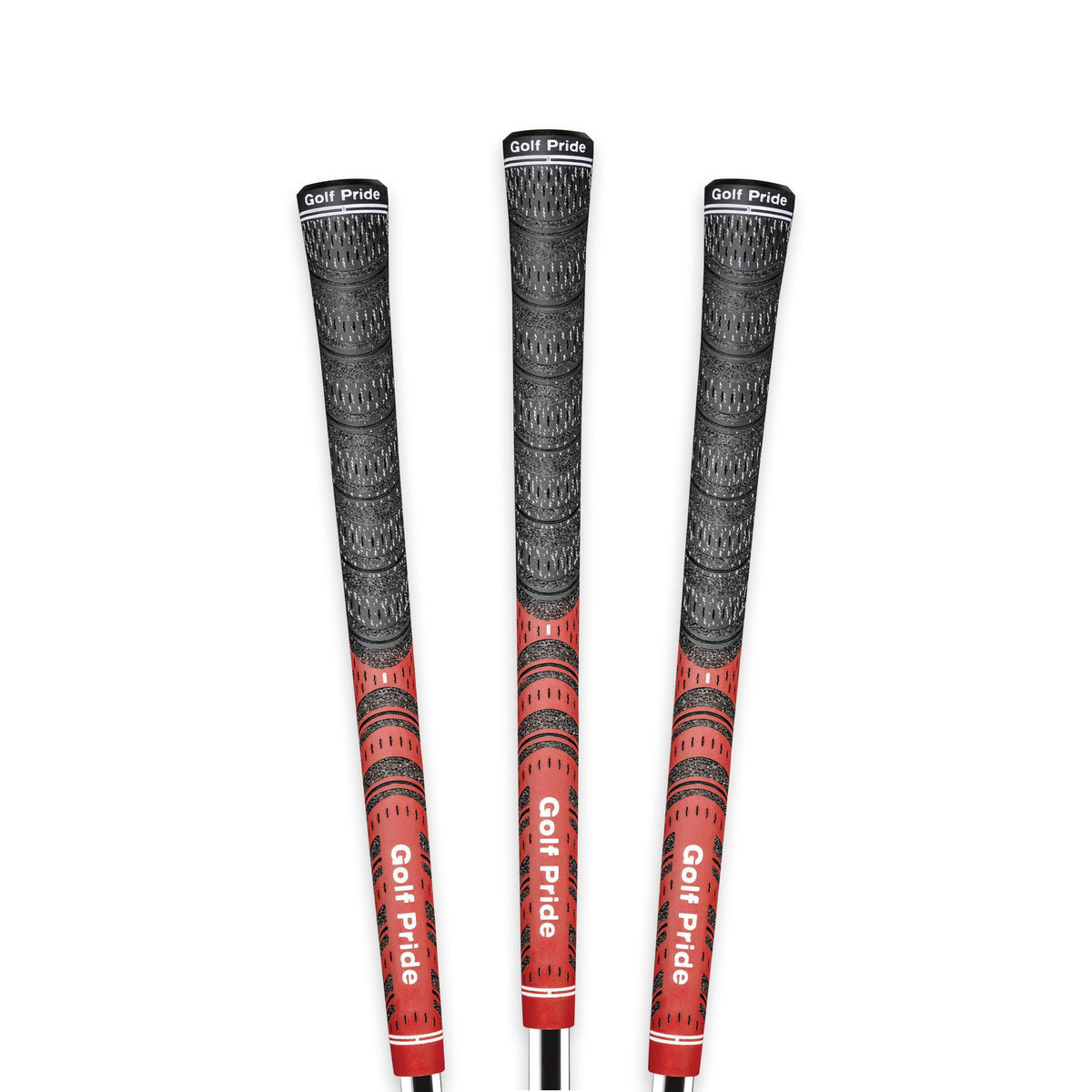 Golf Pride MCC all-weather hybrid grip red; secure 3-pack for consistent on-course control
