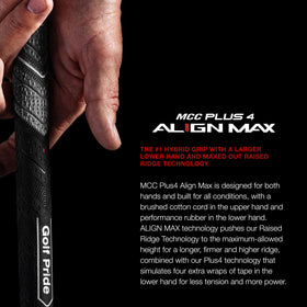 Golf Pride MCC Plus4 Align Max dual-traction hybrid grip for control.
