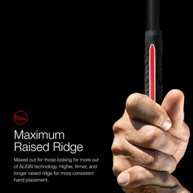 Golf Pride MCC Plus4 Align Max soft rubber lower enhances comfort during rounds.