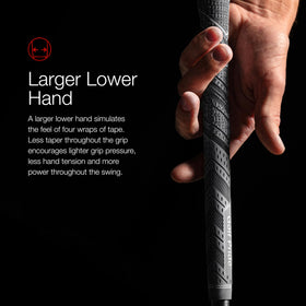 Golf Pride MCC Plus4 all-weather grip designed for consistent feel in wet and dry rounds.
