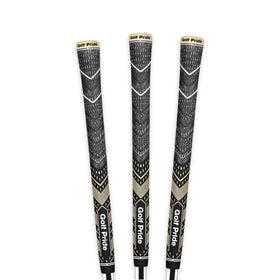Golf Pride MCC Plus4 grip closeup shows multi-material texture for all-weather grip.