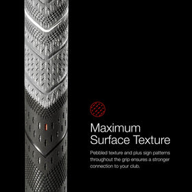 Lower-hand grip area with larger diameter enhances on-course control.