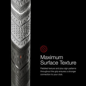 Golf Pride MCC Plus4 grip pebbled texture provides secure feel in wet conditions.