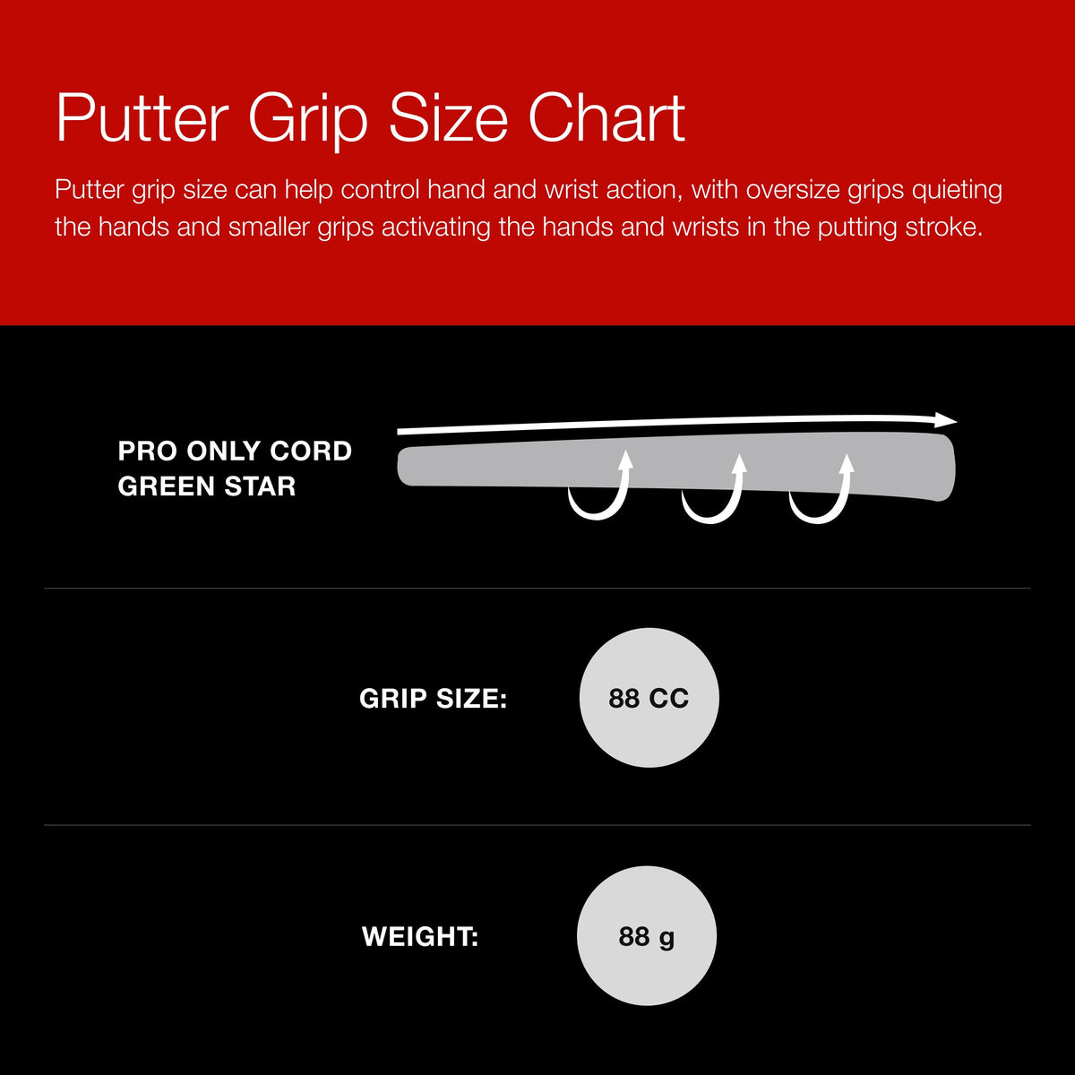 Golf Pride Pro Only Cord Green Star Oval ergonomic design supports comfort.
