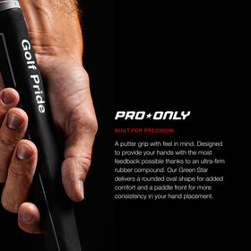 Golf Pride Pro Only grip showing arched front paddle for alignment