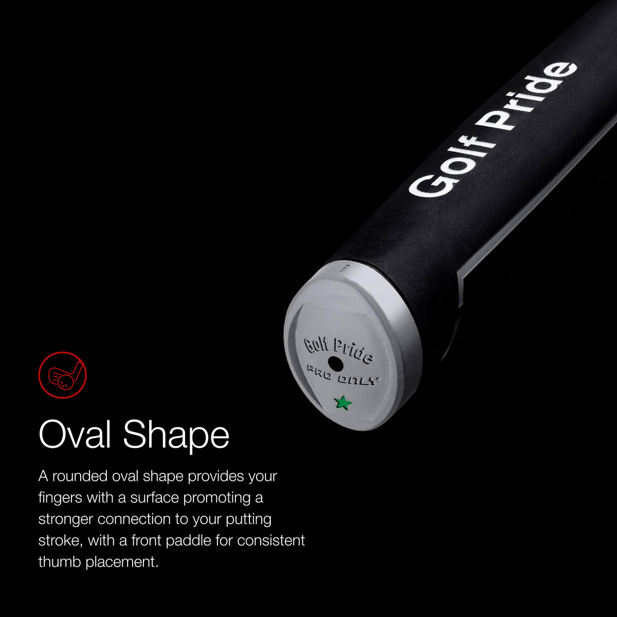 Close-up of textured, durable all-rubber surface on Golf Pride Pro Only grip
