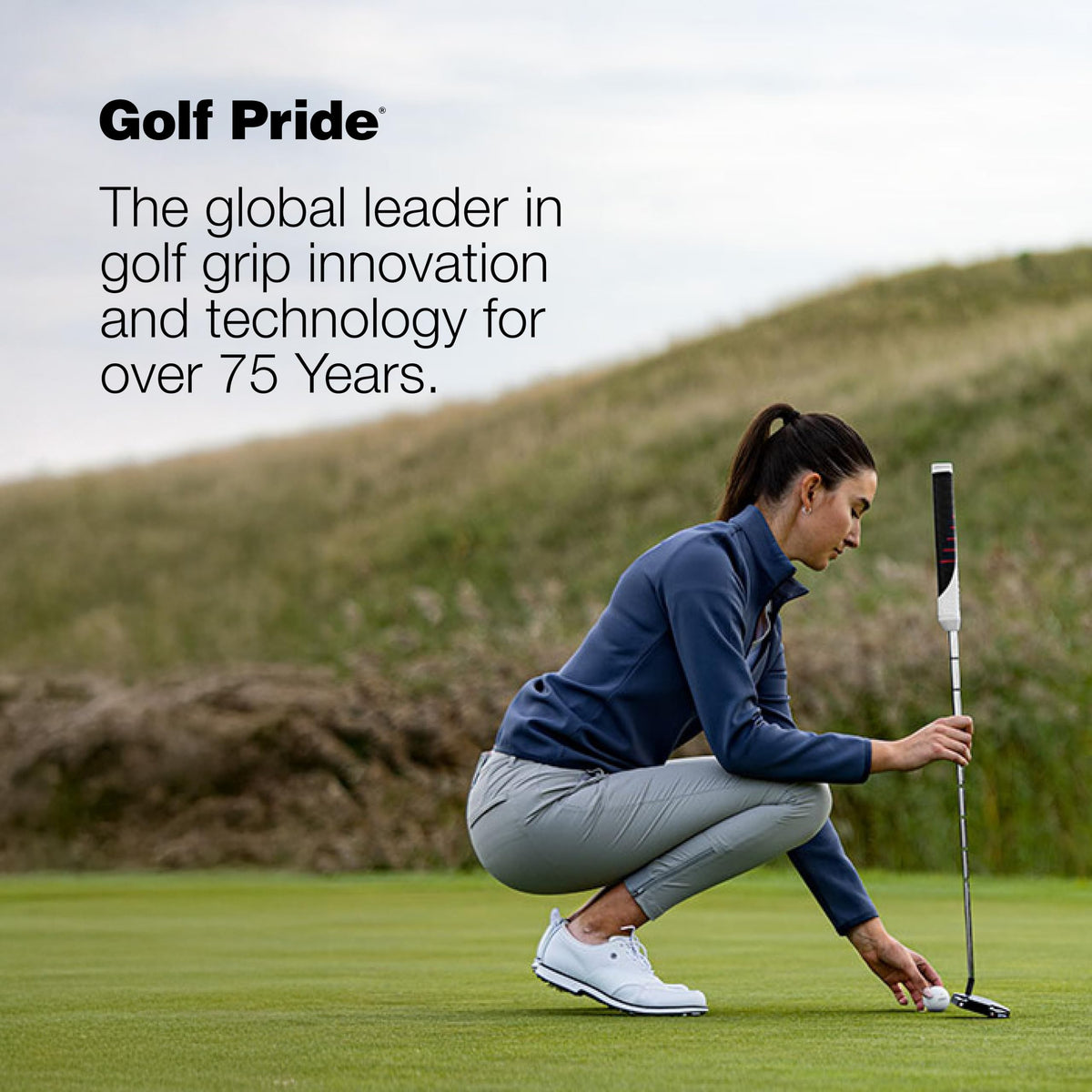 On-course performance with Golf Pride Reverse Taper putter grip.
