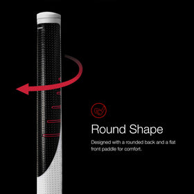 Golf Pride Reverse Taper grip delivers uniform traction across the surface