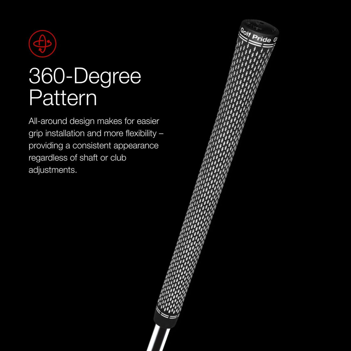 Golf Pride Tour Velvet 360 grip designed for easy install on drivers, fairways, and hybrids.