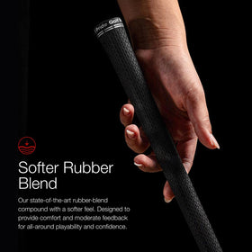 Golf Pride Tour Velvet 360 grip non-slip pattern enhances traction during play.