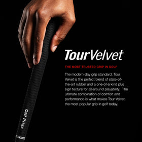 Golf Pride Tour Velvet anti-slip surface enhances control in all weather.
