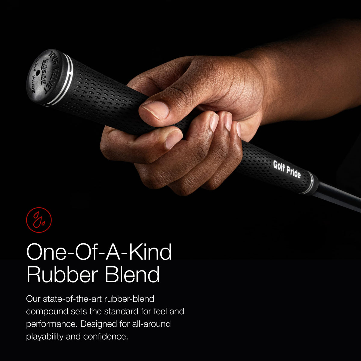 Close-up of traditional taper on Tour Velvet grip