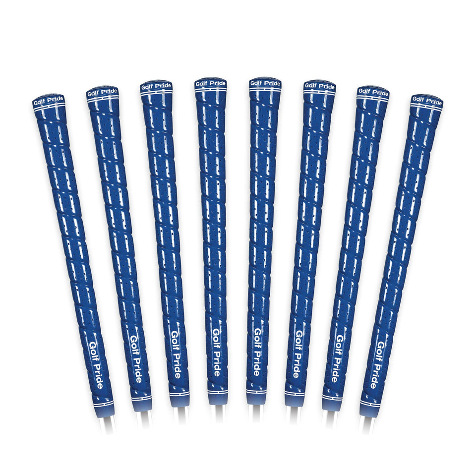 Golf Pride Tour Wrap blue grip full view showing secure hold and classic wrap style.