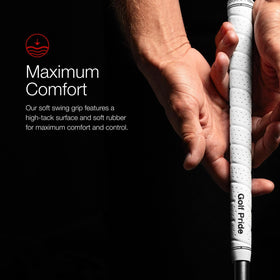 Durable all-rubber construction of Golf Pride Tour Wrap grip.