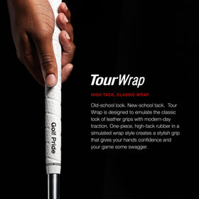 Golf Pride Tour Wrap texture close-up highlights modern traction.