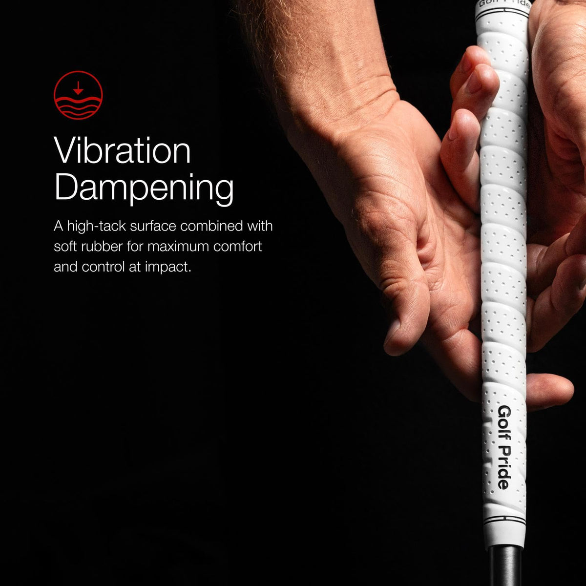 Golf Pride Tour Wrap provides vibration dampening for smoother feel.