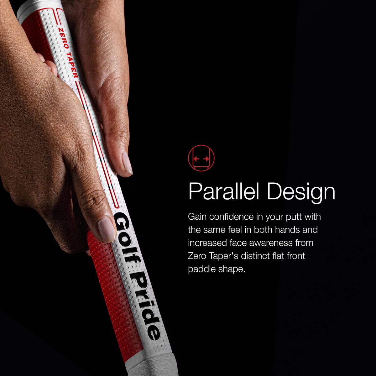 Golf Pride Zero Taper close-up reveals dimpled texture for soft tacky grip