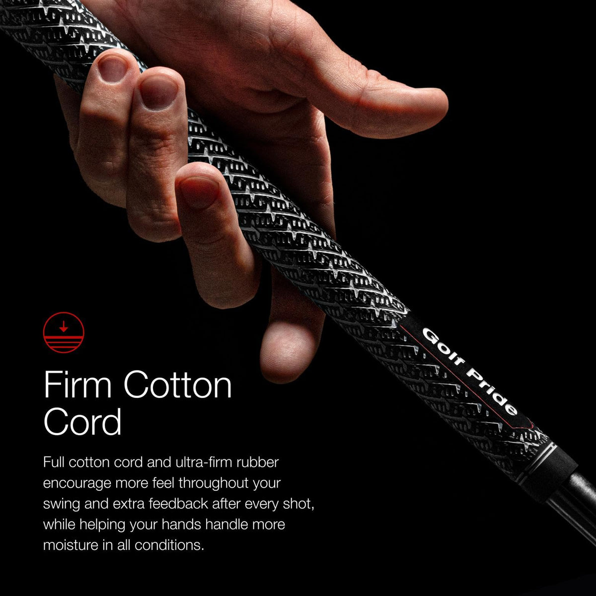 Golf Pride ZGrip ALIGN in hand demonstrates confident grip during practice.