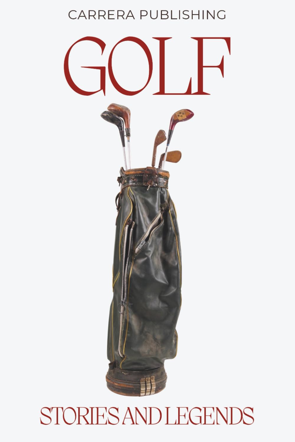 Golf Stories Legends book cover showing iconic moments from Morris to Woods for sport history lovers