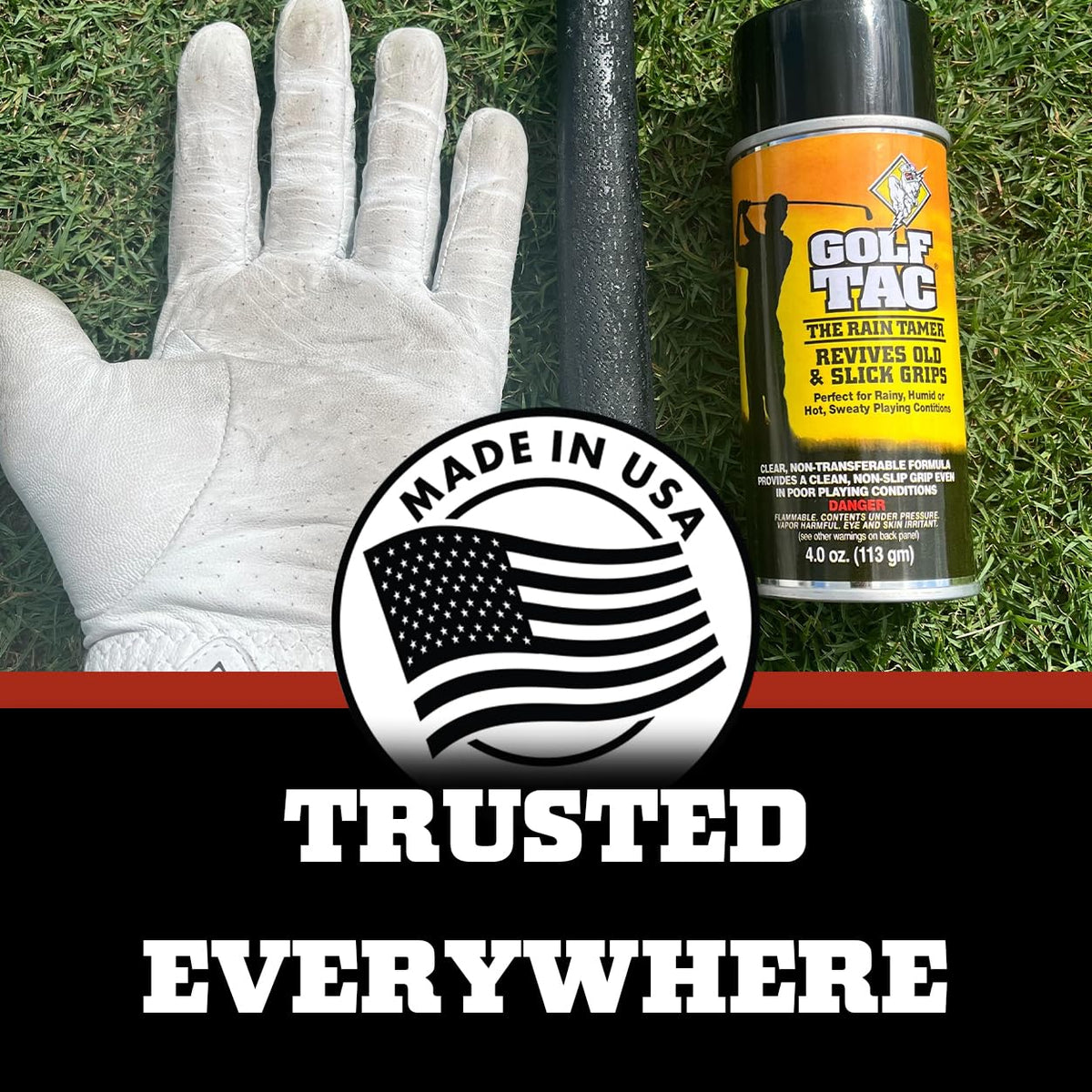 Golf Tac Grip Spray vanilla-scent adds pleasant aroma without residue