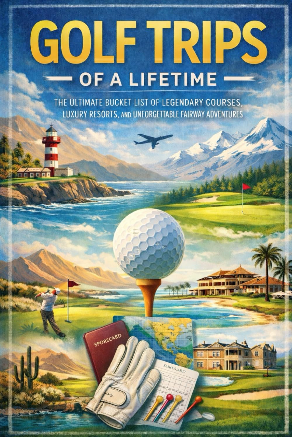 Golf Trips of a Lifetime cover showing iconic courses and luxury resorts for dream itineraries.