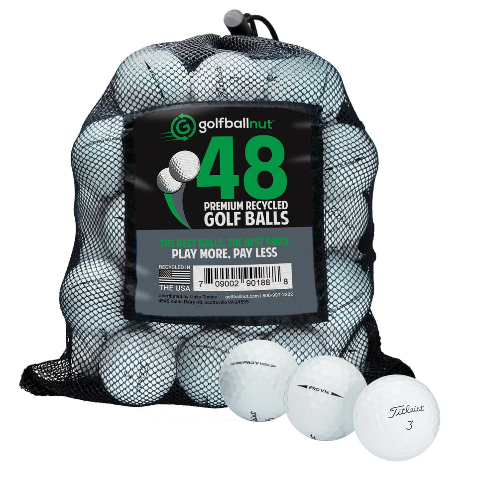 GolfBall Nut 48-ball mix of Pro V1 and Pro V1x for improved spin and distance at lower cost.
