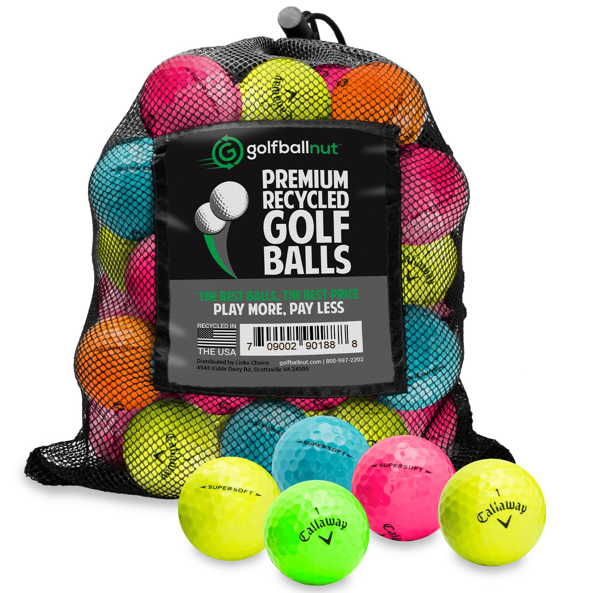 GolfBall Nut 48-pack bulk mesh bag for easy transport