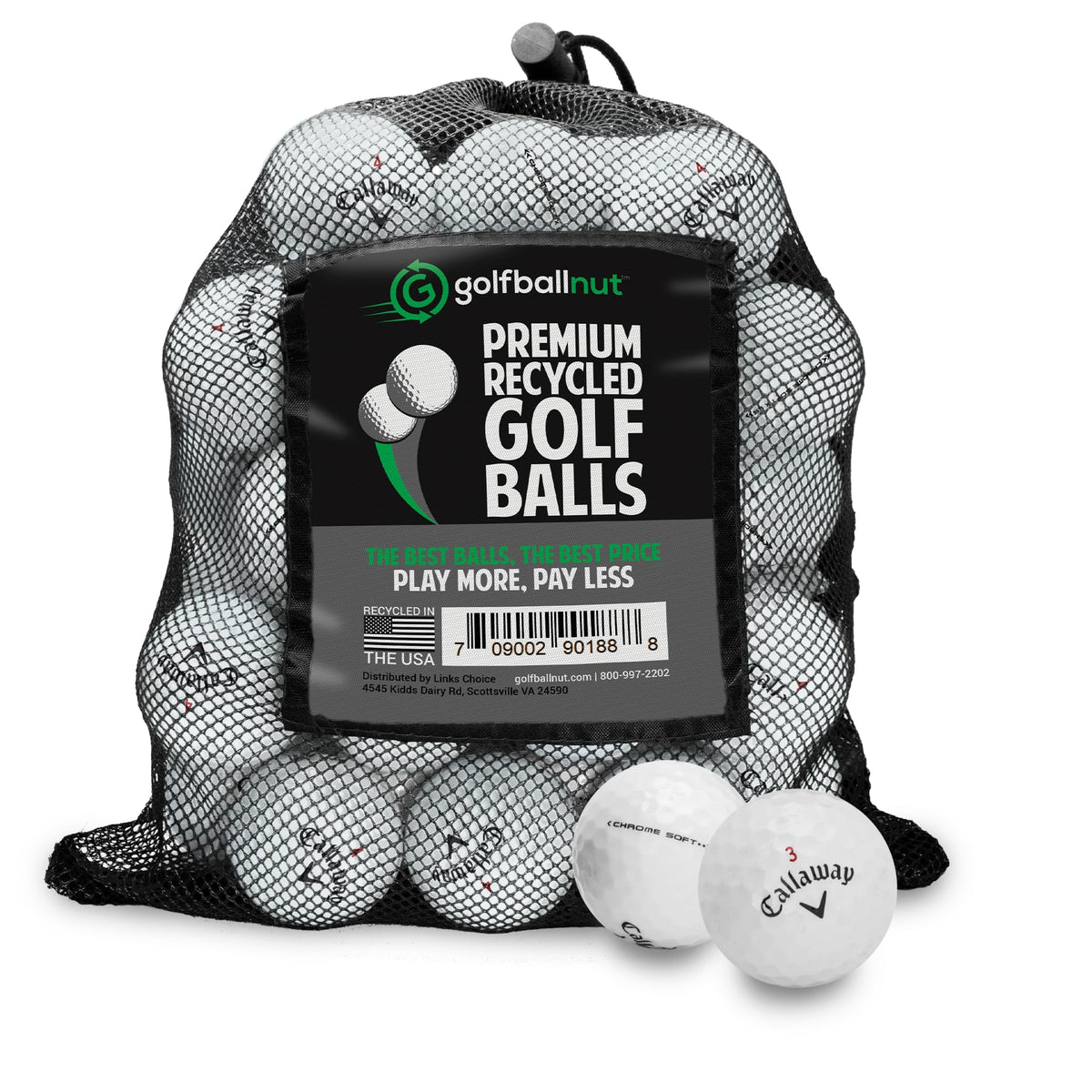 GolfBall Nut 48-pack of recycled Callaway tour mix golf balls for budget rounds.